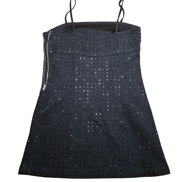 MNG by Mango 6 Black Mini Dress with Crystals - Picture 3 of 7